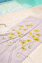 Yellow Floral Themed Beach Towel on Pink Background - Bohemian Pastel Floral Quick-Dry Microfiber Towel - 7