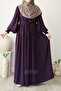 Asya Balloon Sleeve Dress Plum - 3