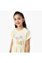 Round Neck Short Sleeves Skater Dress with Graphic Print - 4