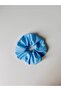 Women's Set of 4 Blue and White Gingham Polka Dot and Floral Patterned Fabric Scrunchies - 3
