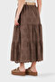 Cotton Relaxed Fit Embroidered Midi Skirt Skirt 2511 - 3