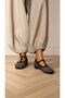 Wendy Dore Genuine Leather Women's Stoned Ballerinas Black - 4