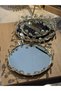 Set of 3 Mirrored Decorative Trays Gold Metal Presentation Tray with Crystal Stone Detail - 5