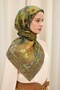 Monare Scarf Lora Green Brown 90X90 - 3