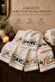 Punch Panc Embroidered Gift Dowry Box Decorative 100% Cotton Towel - Towel Set 50X90 cm 4 Pieces - 3