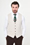Textured Slim Fit Classic Men's Vest Beige - 40955.26Y