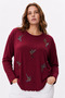 Bamboo Fabric Long Sleeve Blouse with Stone Detail