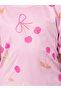 Girls Bow Cherry Print Round Neck T-Shirt - 3