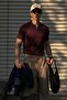 Men's Zippered Short Sleeve Claret Red Polo Collar T-Shirt