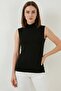 Women's Turtleneck Sleeveless Viscose Black Bodysuit - 4