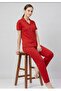 Summer Buttoned Short Sleeve Red Little Heart Pajama Set - 2