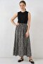 Women's Leopard Patterned Anthracite Skirt - 3