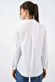 Women's Silver Foil Patterned White Shirt - 7