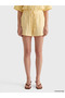 Yellow Elastic Waist Women's Muslin Shorts - 2