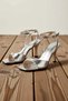 Women's Metallic Shoes Thin Heels Charm Detailed Classic Cut Faux Leather Comfortable Casual Modern Stylish