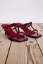 Women's Thin Heeled Square Toe Banded Faux Leather Shoes Medium Heel Day Night Daily Comfortable Modern