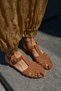 Aveny Women's Tan Genuine Leather Suede Ballet Flats with Pin Detail - 4