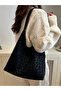 Black Leopard Print Shoulder Bag with Matching Pouch - 4