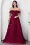 Strpalez Collar Satin Dress with Stones on the Chest Etk1208 - 5