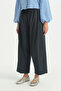 Cotton Baggy Trousers - Navy Blue - 2