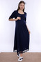 Short Sleeve Cotton Maternity Nightgown with Breastfeeding Feature Effortt - Navy Blue - 4