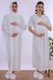Effortt Maternity Nightgown Set with Hijab and Breastfeeding Feature - Ecru