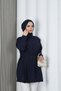 Hakim Collar Pleated Detailed Buttoned Tunic Navy Blue Hnt2127 - 8