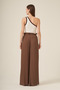 Women's Comfortable Fit Chiffon Pleated Trousers Mink 30700 - 6