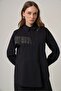 Women's Chain Detailed Long Sleeve Shirt Black 31433
