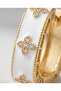 Square white clover stone earrings 1 cm long - 3