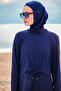 Lycra Navy Blue Full Covered Hijab Swimsuit - 4-Piece Set M2462 - 3