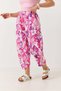 Women's Elastic Waist Carrot Cut Trousers Pink - 4