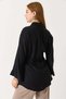 Women's Adjustable Waist Layered Sleeve Shirt Black - 4