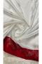 Women Semi Silk Traditional Bengali Lal Par Kanjivaram Saree with Blouse Piece White and Red - 3