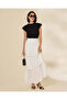 Women Ivory Tiered Maxi Skirt - 5