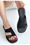 Women's Slippers Black Leather Daily Gray - 3