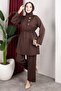New Season Suit with Side Buttons on the Front - Brown Rbz2608Y - 7