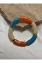 Gold Detailed Colorful Acrylic Bone Bracelet
