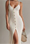 Women's Summer Buttoned Slit Dress
