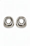Modern White Color Oval Hollowed Hoop Brass Women Earrings