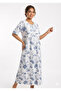 Long Cotton Nightgown with Floral Print