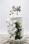 2-Tier Bride Mock Cake with Orchids and Gold Strips - 3