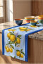 Mediterranean Breeze Lemon Patterned Decorative Table Runner 40X140 cm Blue - 2
