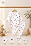 Baby Girl Set - Baby Bodysuit Set - Cherry Patterned Ribbed Bodysuit Top and Bottom Set - 3