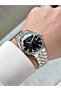 Silver-Black Steel Band Steel Case Men's Wristwatch with Calendar 2580Mr - 2