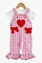 Baby girl heart print gingham romper and bodysuit t-shirt set, 2-piece summer outfit, 3-18 months - 3