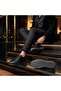 Black Floter Leather Gray Sole Sneaker - 3