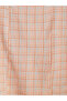 Vizyon New Season Coral Square Collar Checkered Blouse - 7