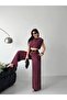 Women's Drawstring Crop Blouse and High Waist Palazzo Pants Two Piece Set - 6