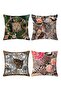 Leopard Life Patterned 4-Piece Throw Pillow Cover Set - 3